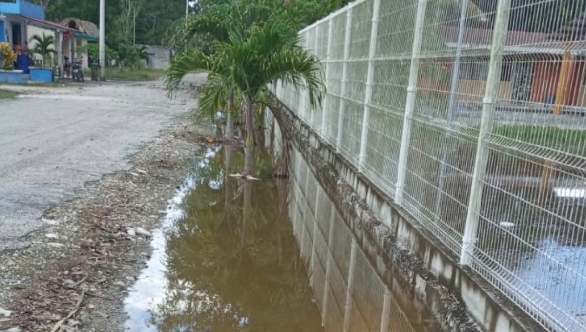 Las madres de los alumnos temen que de la inundación se hagan criaderos de moscos