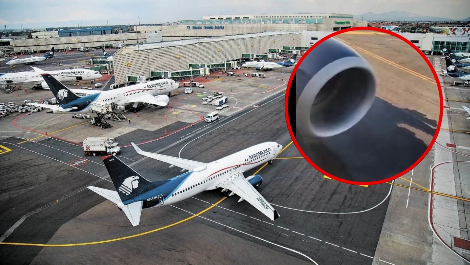 Avión presenta fuga de combustible antes de despegar del AICM