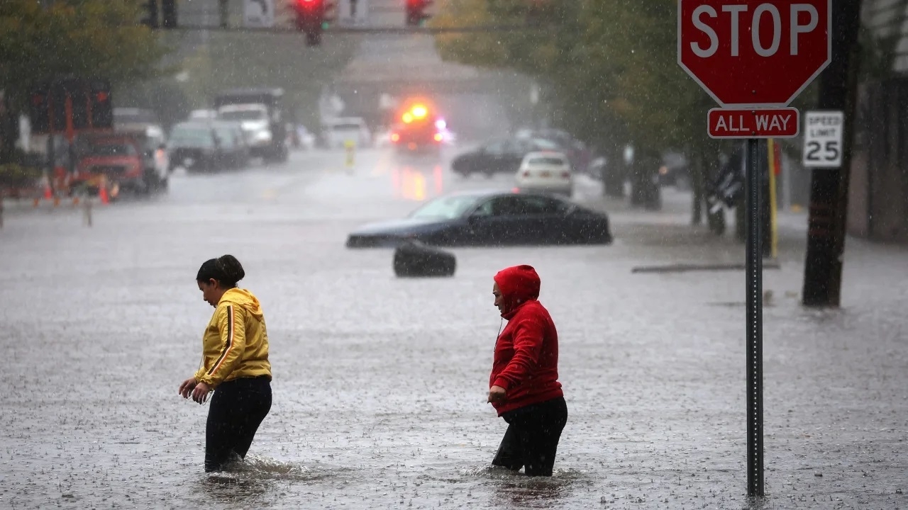 Fuertes lluvias dejan múltiples inundaciones en Nueva York Fuertes lluvias dejan múltiples inundaciones en Nueva York