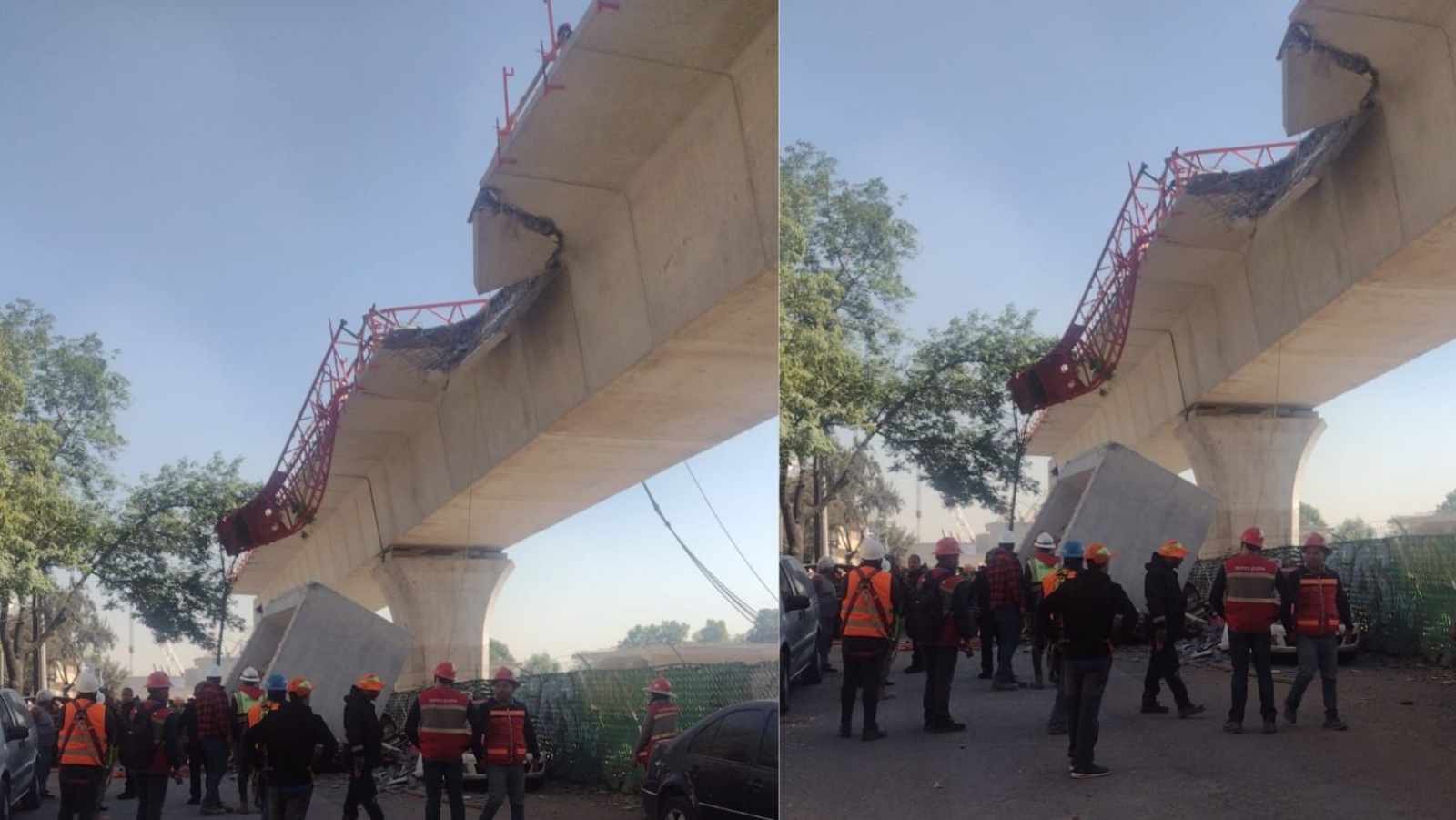 Caída de estructura del tren interurbano México-Toluca