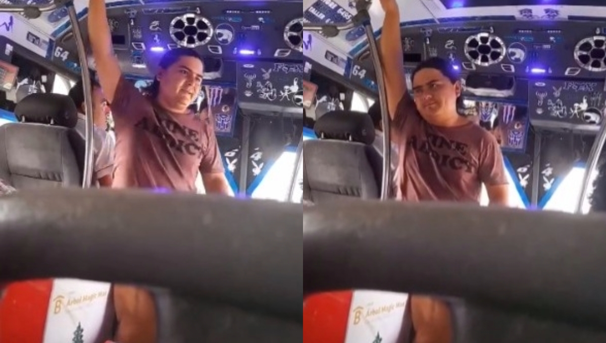 Al hombre no le quedó más que bajarse del camión