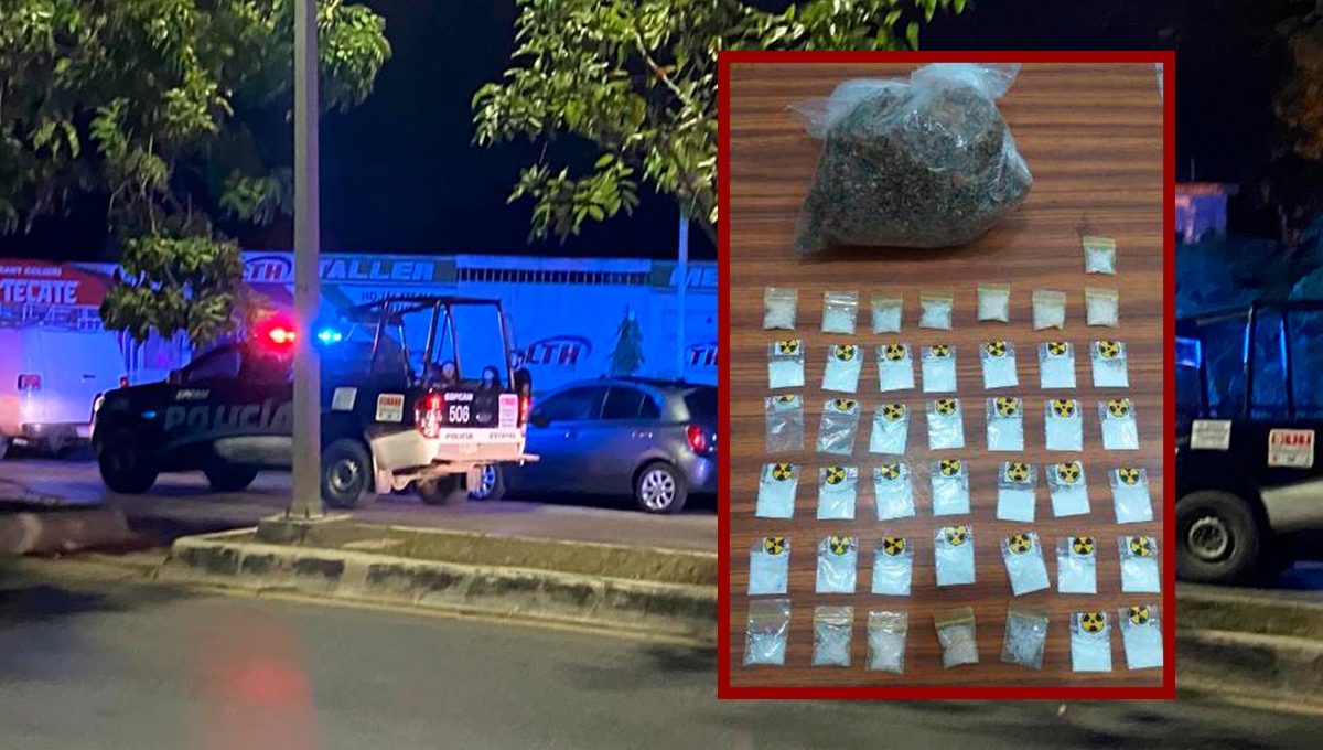 Durante su detención se le decomisaron 30 bolsas transparentes abastecidas con polvo blanquecino