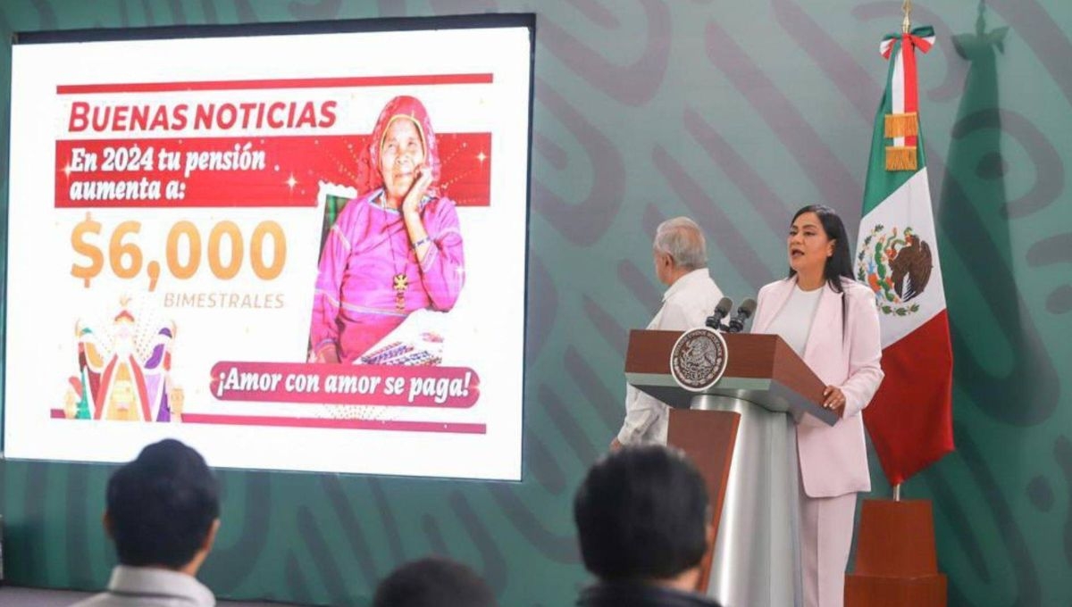 Ariadna Montiel, titular de la Secretaría del Binenestar informó que del 3 al 26 de enero se realiza la dispersión de recursos del bimestre enero-febrero de las Pensiones del Bienestar