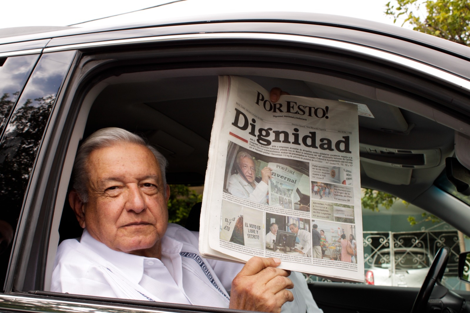 AMLO llevó vía aérea a Motul procedente de Mérida
