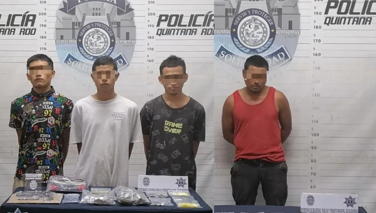 Caen cuatro presuntos narcomenudistas en Playa del Carmen