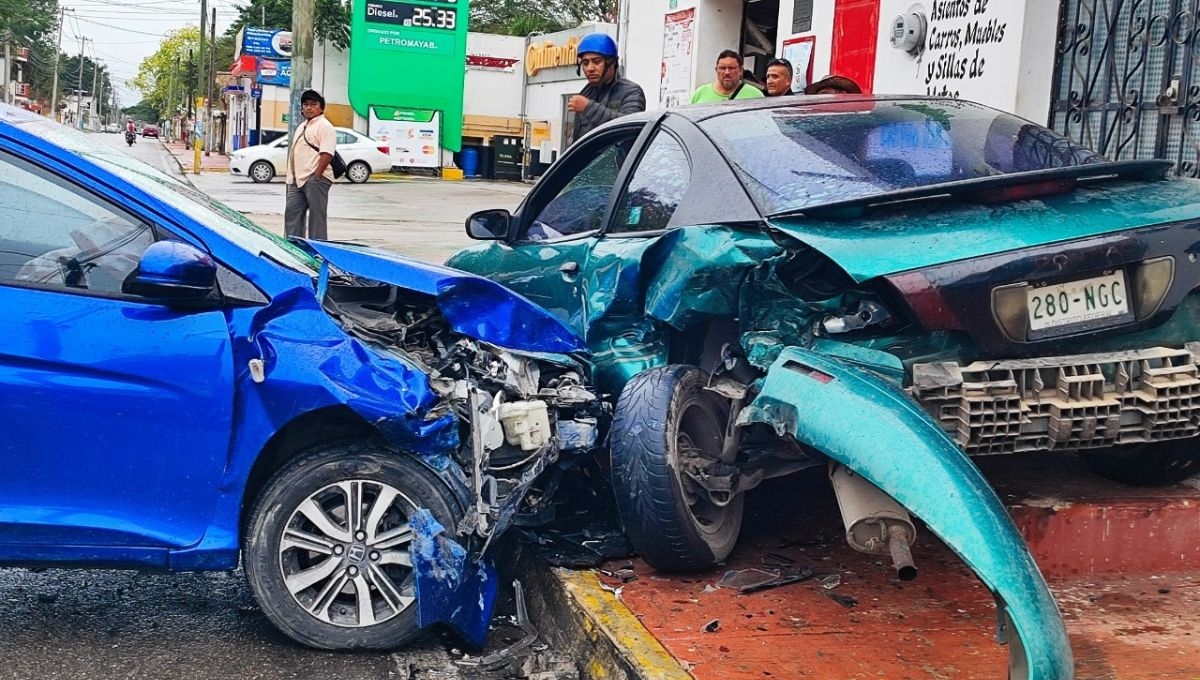 Así terminaron los vehículos en Tizimín Así terminaron los vehículos en Tizimín