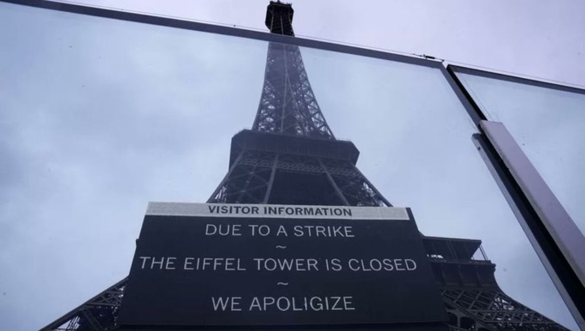 La Torre Eiffel fue cerrada hoy por una huelga convocada por los sindicatos que denuncian una mala gestión financiera La Torre Eiffel fue cerrada hoy por una huelga convocada por los sindicatos que denuncian una mala gestión financiera