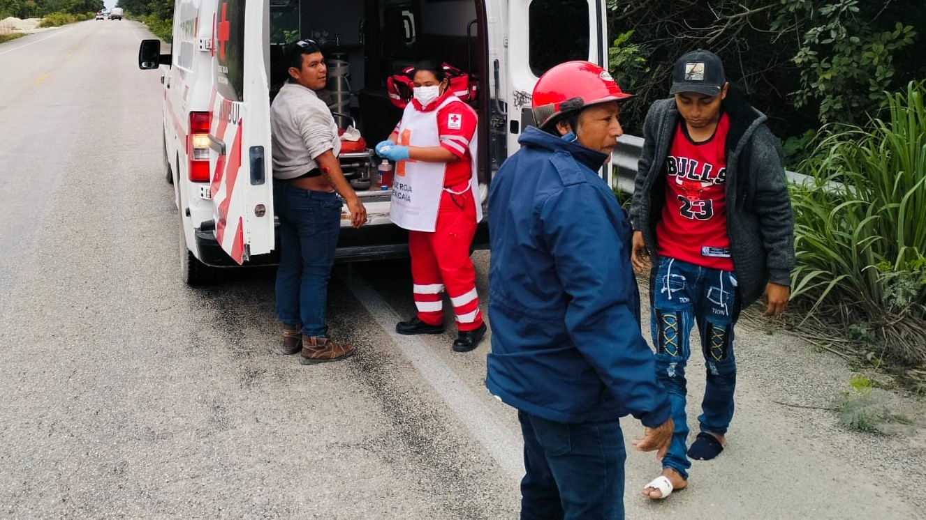 El lesionado fue trasladado al hospital rural IMSS-Bienestar de Xpujil