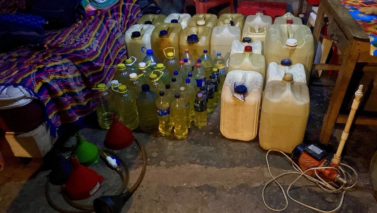 El huachicol junto a los detenidos quedaron a disposición de la FGR en Campeche