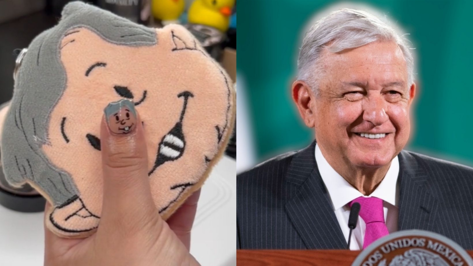 Crean uñas acrílicas con cara del presidente AMLO Crean uñas acrílicas con cara del presidente AMLO
