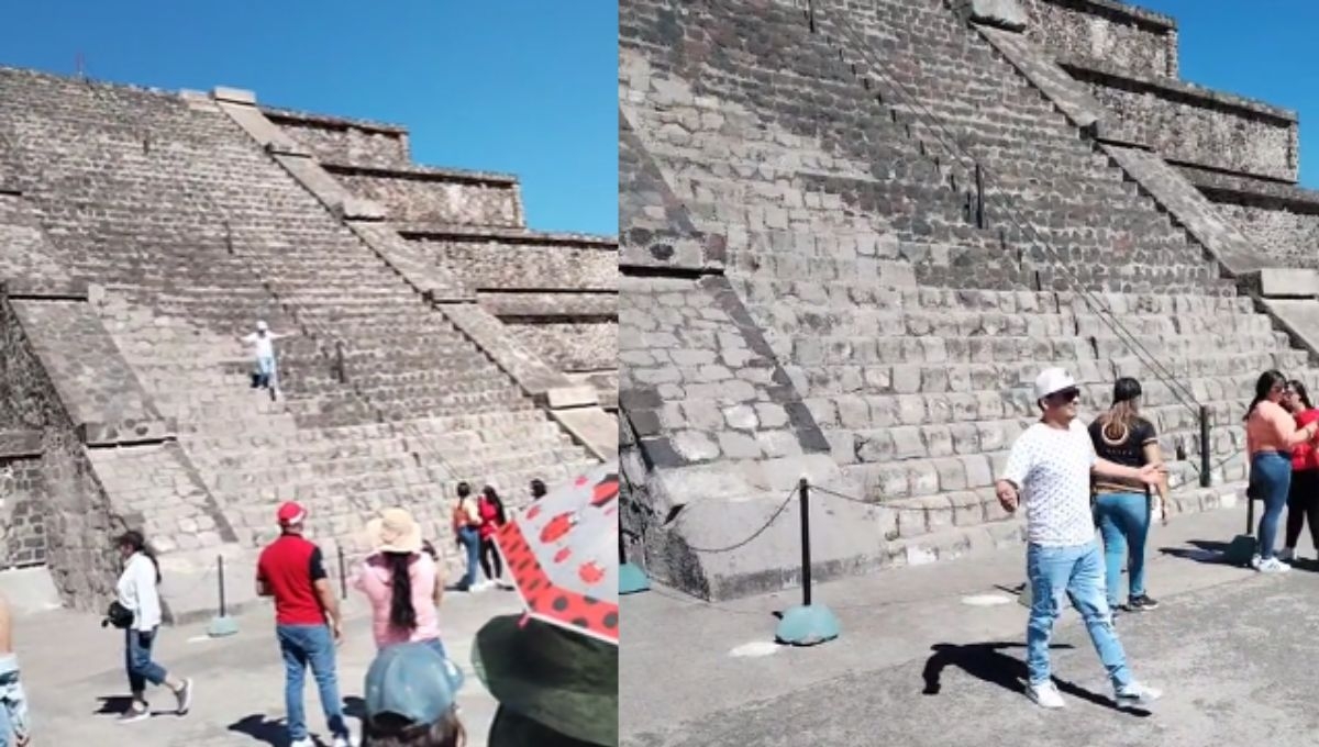 Este hombre trepó las Pirámides de Teotihuacán Este hombre trepó las Pirámides de Teotihuacán