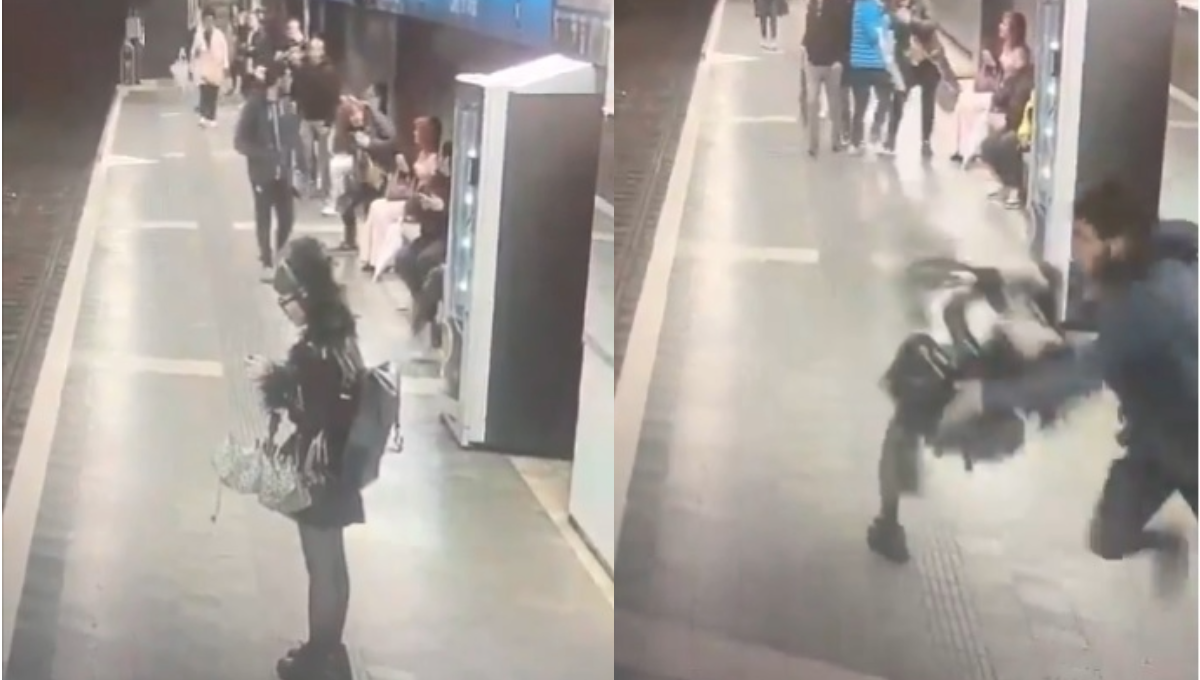 En el minuto de 19 segundos se observa la agresión que sufrió la mujer En el minuto de 19 segundos se observa la agresión que sufrió la mujer