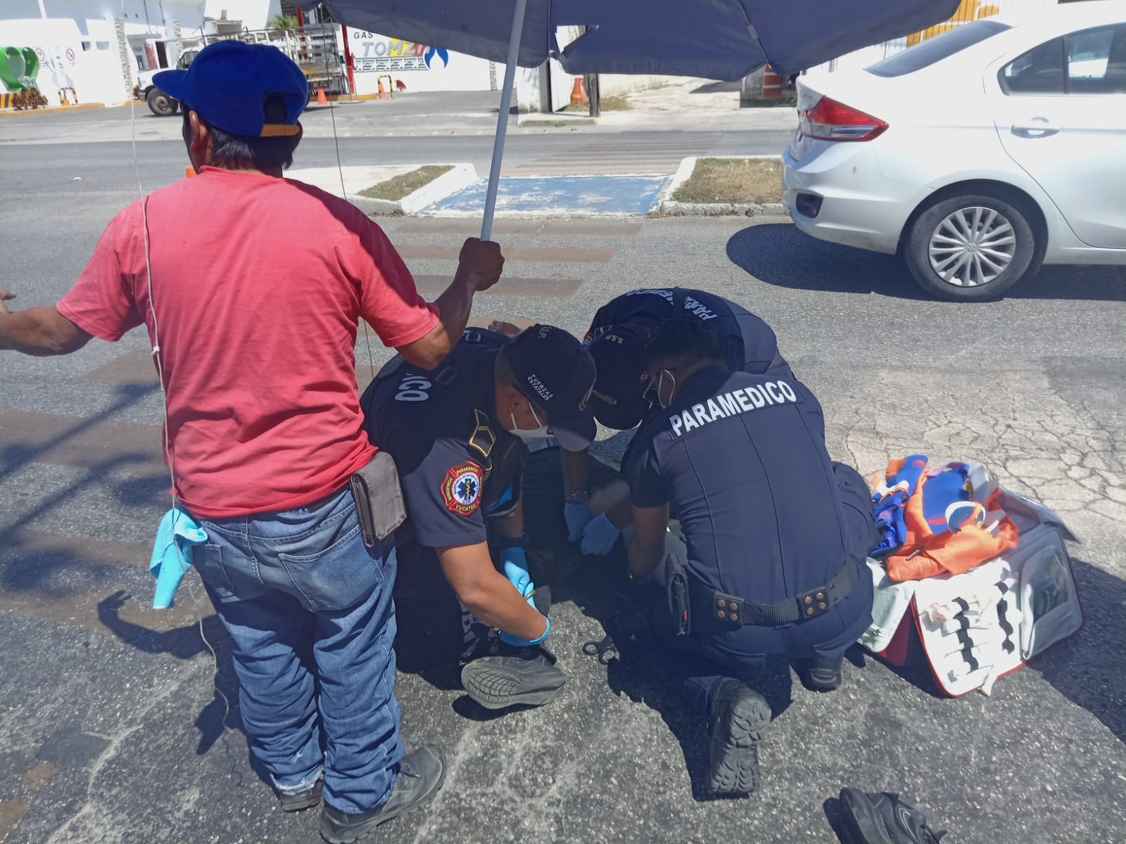 El motociclista fue trasladado a un hospital en Mérida El motociclista fue trasladado a un hospital en Mérida