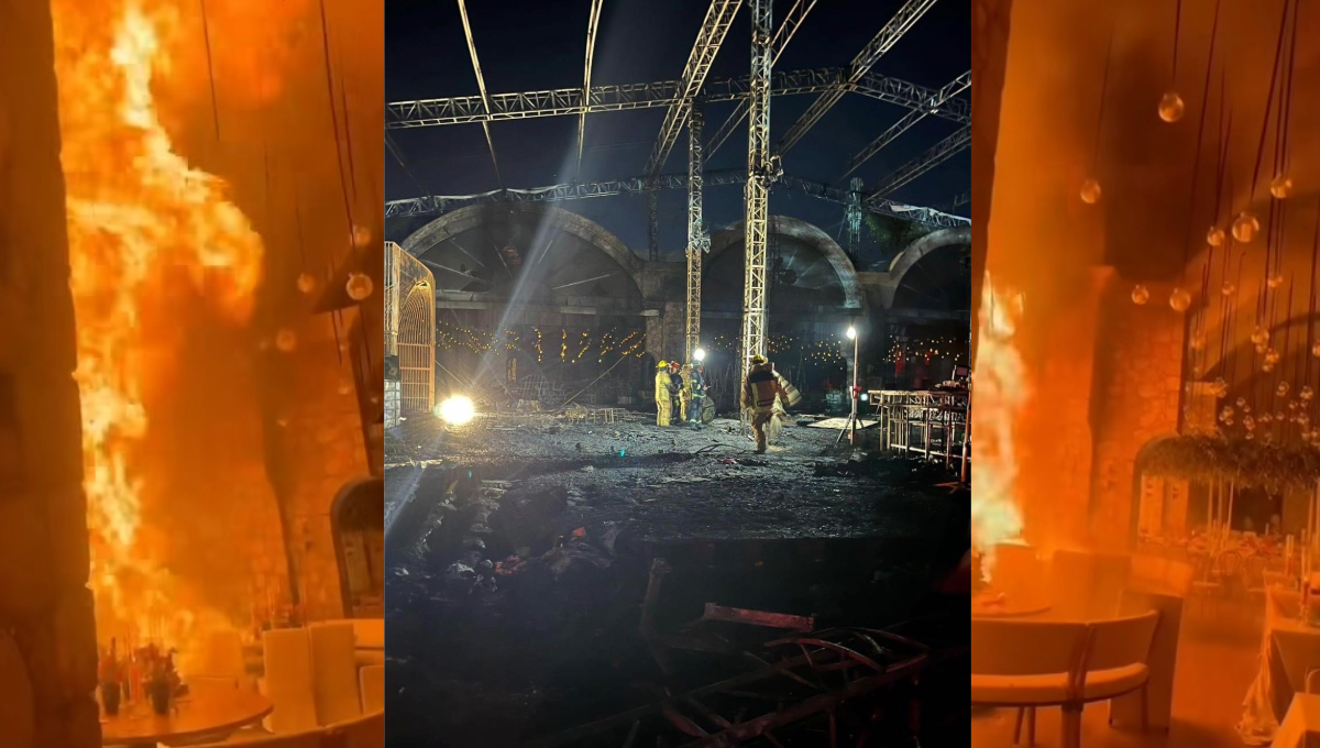El fuego inició en la pista y poco a poco se extendió El fuego inició en la pista y poco a poco se extendió
