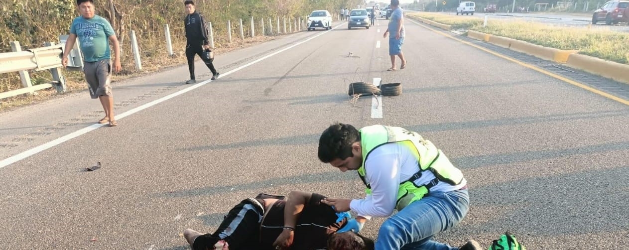 Accidente vial registrado en la carretera federal Campeche-Mérida