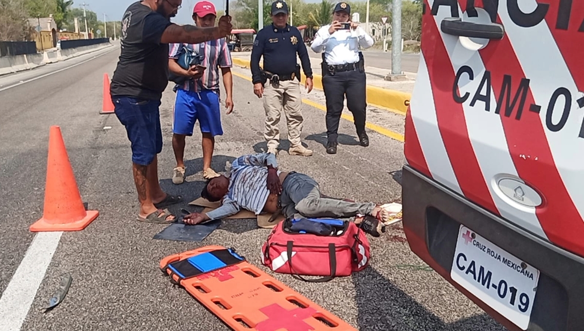 La Cruz Roja de Calkiní auxilió al lesionado