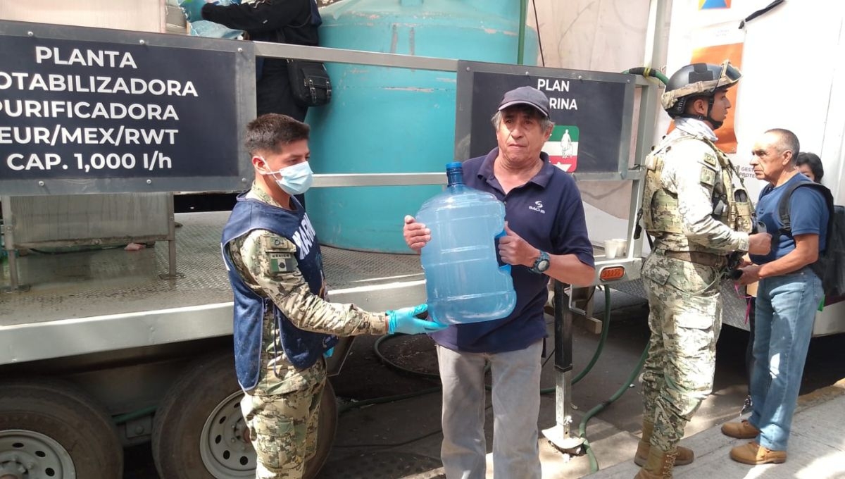 La Armada de México, una división de la Secretaría de Marina, instaló dos plantas potabilizadoras en la alcaldía Benito Juárez, para facilitar el acceso al agua potable para los residentes