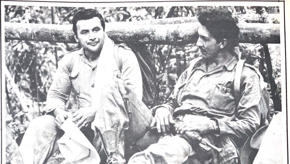 Mario Renato Menéndez Rodríguez con Fabio Vázquez, líder máximo del Ejército de Liberación Nacional