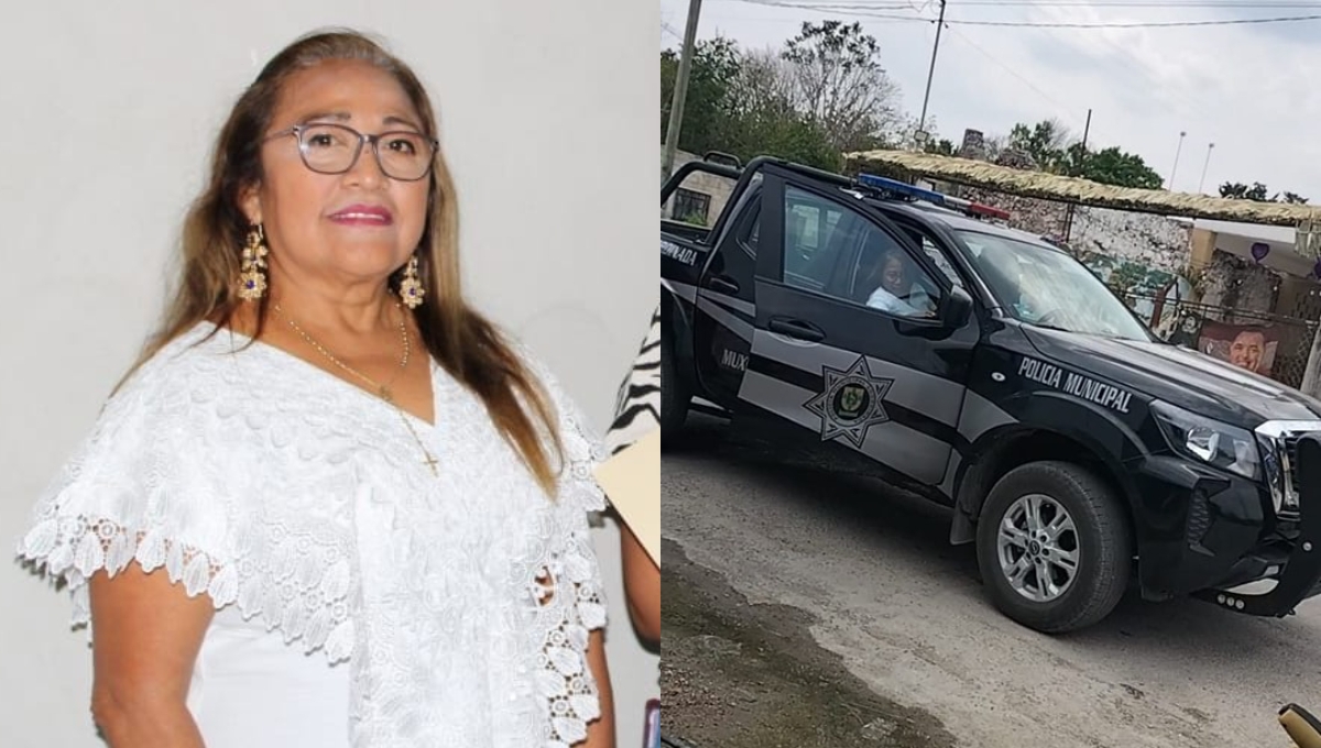 La Alcaldesa de Muxupip usa una patrulla de la Policía Municipal para su campaña