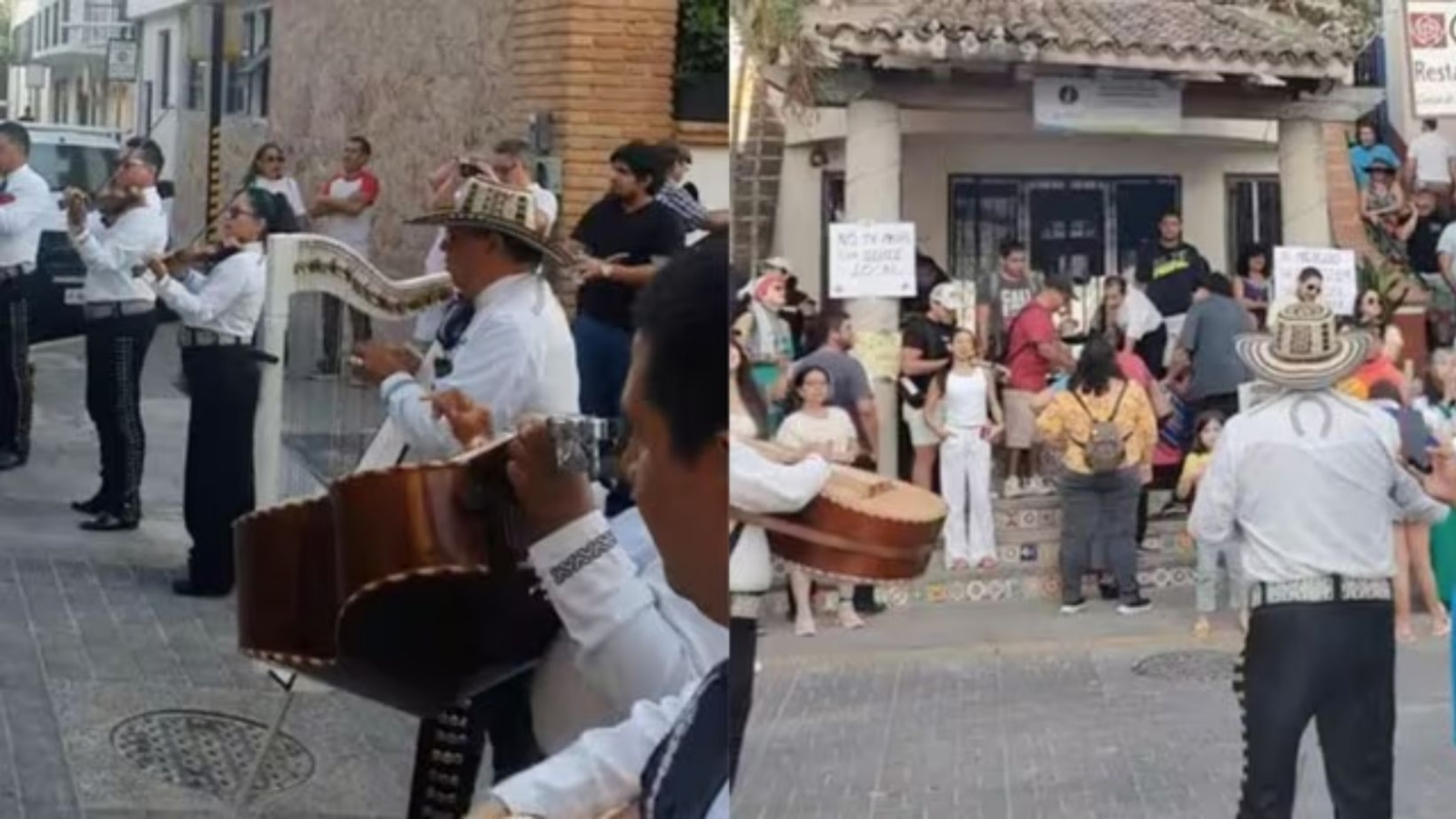Mariachis se manifiestan contra la gentrificación en Puerto Vallarta Mariachis se manifiestan contra la gentrificación en Puerto Vallarta