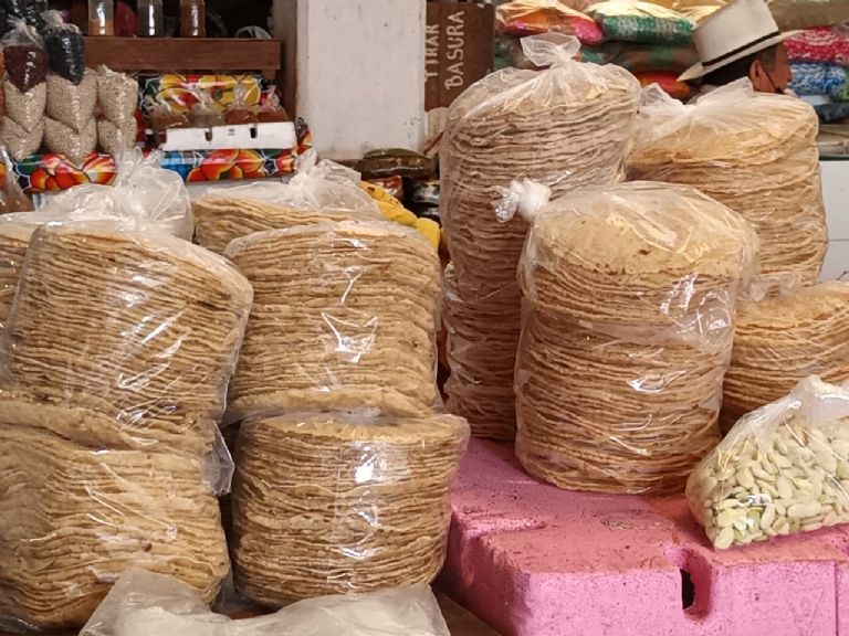La tortilla para panucho se vende ya hecha para mejor facilidad La tortilla para panucho se vende ya hecha para mejor facilidad